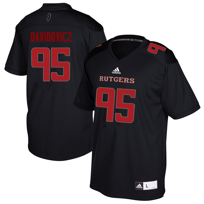 Men #95 Justin Davidovicz Rutgers Scarlet Knights College Football Jerseys Sale-Black - Click Image to Close